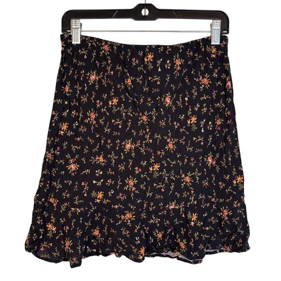 Madewell Flounce Hem Mini Skirt Size 6 Fresh Spring Black Lightweight Pull On - Picture 3 of 9
